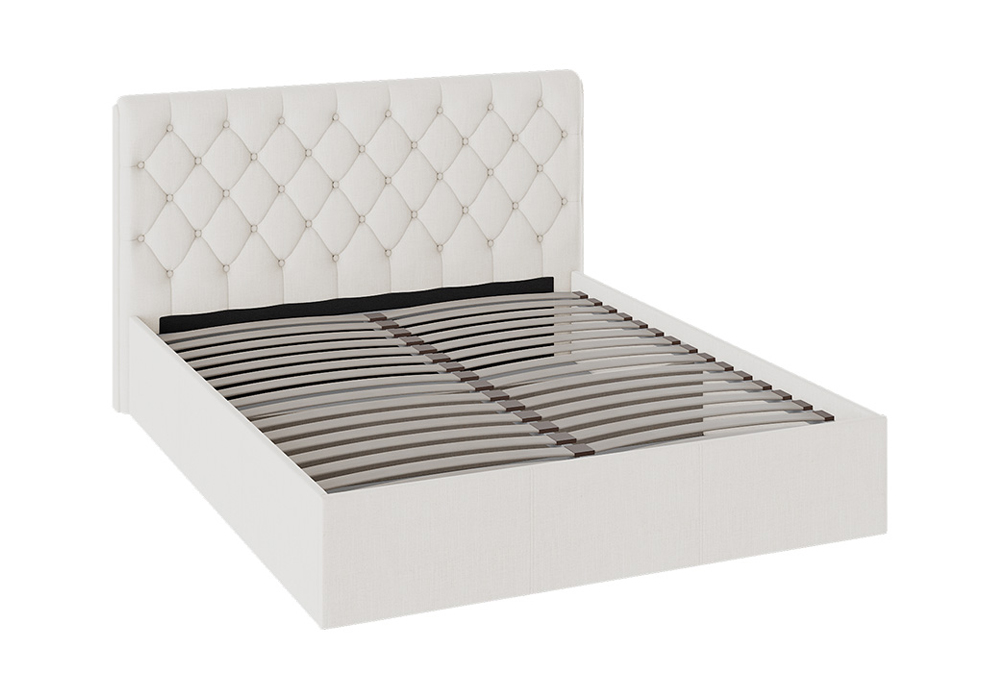 Кровать Франческа 1.6 м замша светло-бежевая