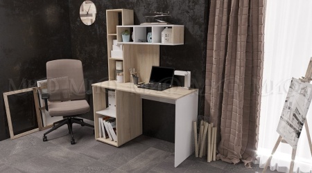 Компьютерный Стол Моника №4 Дуб Сонома/Белый Ш-1204 x В-1652 x Г-500 мм