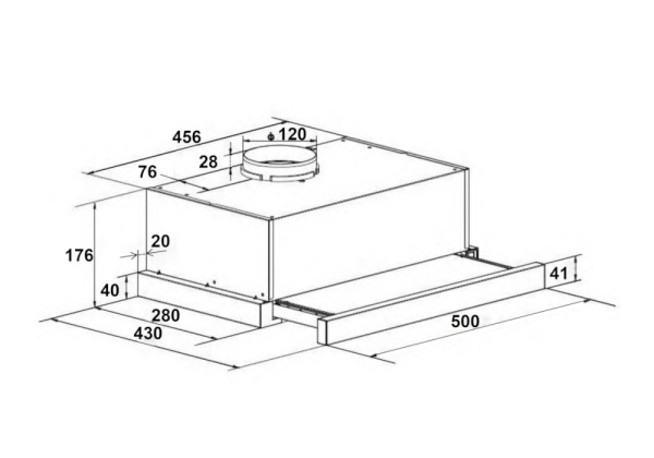 Встраиваемая вытяжка HUBBLE G 500 BLACK